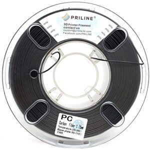 PRILINE Carbon Fiber Polycarbonate 1KG 1.75 3D Printer Filament, 1kg 1.75 mm,Black