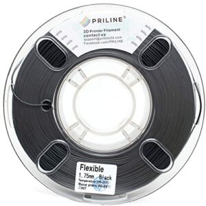 PRILINE TPU-1KG 1.75 3D Printer Filament, 1kg Spool, 1.75 mm, Black