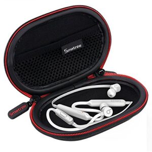smatree headphone hard case compatible with beatsx, beats flex, powerbeats2, powerbeats3 earphones, bluetooth sports headphones,portable carrying case storage bag for earphone, earbud(black)