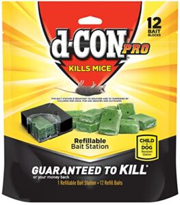 d-con corner fit mouse poison bait station with 1 station and 12 refill baits