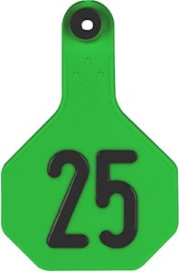 y-tex 3 numbered tags 26-50 green 25 tags per package prevent cracking flexible