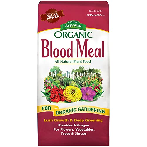 Espoma Organic Blood Meal Fertilizer 12-0-0. All-Natural Plant Food Source of Nitrogen for Organic Gardening. For Flowers, Vegetables, Trees & Shrubs. 3 lb. Bag - Pack of 1.