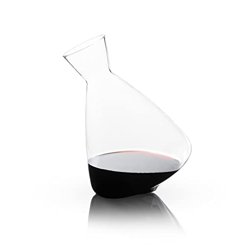 Viski Rolling Wine Decanter Set of 1 - Modern Crystal Wine Decanter for Red or White Wine, Stunning Gift - 75 oz