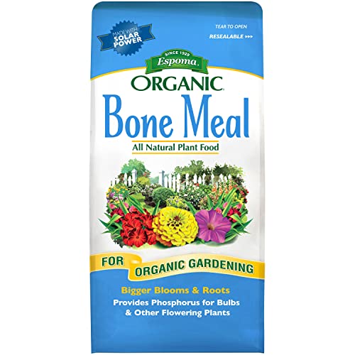 Espoma Organic Bone Meal Fertilizer 4-12-0. All-Natural Plant Food Source of Nitrogen and Phosphorus For Organic Gardening. For Bulbs & Other Flowering Plants. 4 lb. bag.