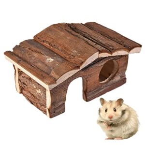 Hamster Chewing Toy Natural Wooden House Safe Hideout Hut for Mice Gerbils