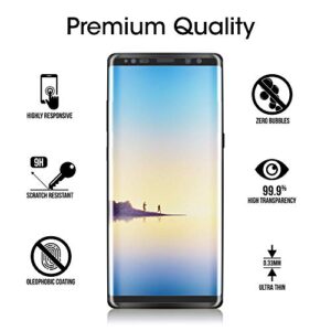 amFilm Glass Screen Protector for Samsung Galaxy Note 8, Full Screen Coverage, 3D Curved Tempered Glass, Dot Matrix with Easy Installation Tray (Black)