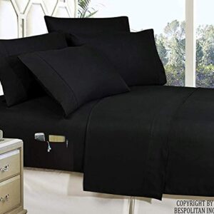 Elegant Comfort Luxury Best, Softest, Coziest 8-Piece Bed-in-a-Bag Comforter Set on Amazon Silky Soft Complete Set Includes Bed Sheet with Double Sided Storage Pockets, King/Cal King, Black