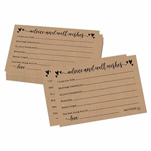 50 wedding advice cards for bride and groom, wedding card boxes for reception, wedding guest book alternative, rustic bridal shower games for guests wedding games for guests advice for the bride cards