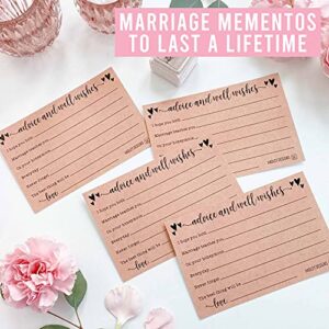 50 Wedding Advice Cards For Bride and Groom, Wedding Card Boxes For Reception, Wedding Guest Book Alternative, Rustic Bridal Shower Games For Guests Wedding Games For Guests Advice For The Bride Cards