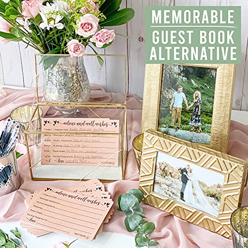 50 Wedding Advice Cards For Bride and Groom, Wedding Card Boxes For Reception, Wedding Guest Book Alternative, Rustic Bridal Shower Games For Guests Wedding Games For Guests Advice For The Bride Cards