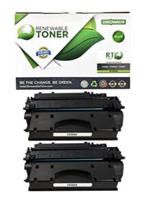 renewable toner compatible high yield micr toner cartridge replacement for hp 05x ce505x laser printers p2055d p2055dn p2055x (pack of 2)