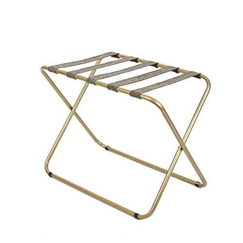 Silverwood Rhys Metal Folding Luggage Rack in Gold, Dark Brown