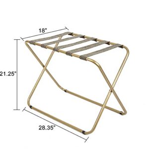 Silverwood Rhys Metal Folding Luggage Rack in Gold, Dark Brown