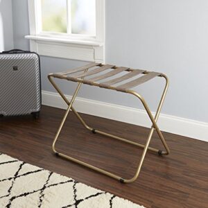 Silverwood Rhys Metal Folding Luggage Rack in Gold, Dark Brown