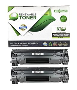 renewable toner compatible micr toner cartridge replacement for hp ce278a 78a canon 128 laser printers m1536 m1537 m1538 m1539 p1566 p1606 (pack of 2)