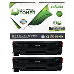 Renewable Toner Compatible MICR Toner Cartridge Replacement for HP 83A CF283A Laser Printers M125 MFP M127 MFP M201 M225 MFP (Pack of 2)