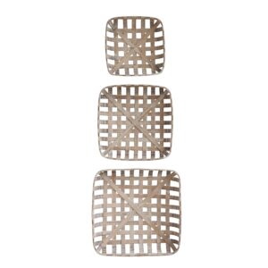 creative co-op da8528 set of 3 square reproduction tobacco baskets