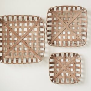 Creative Co-Op DA8528 Set of 3 Square Reproduction Tobacco Baskets