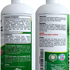 Oatmeal Dog Shampoo and Conditioner - for Dogs with Allergies and Dry Itchy Sensitive Skin. Best Hypoallergenic Medicated Tear Free Anti Itch for Puppy - with Aloe Cucumber Essence and Melon Extract