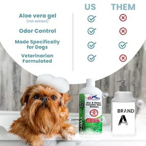 Oatmeal Dog Shampoo and Conditioner - for Dogs with Allergies and Dry Itchy Sensitive Skin. Best Hypoallergenic Medicated Tear Free Anti Itch for Puppy - with Aloe Cucumber Essence and Melon Extract