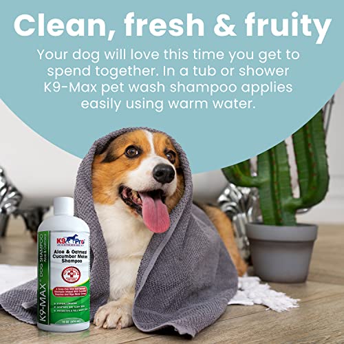 Oatmeal Dog Shampoo and Conditioner - for Dogs with Allergies and Dry Itchy Sensitive Skin. Best Hypoallergenic Medicated Tear Free Anti Itch for Puppy - with Aloe Cucumber Essence and Melon Extract