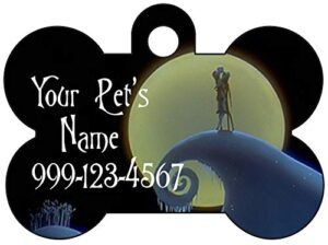 jack and sally pet id dog tag personalized w/ name & number