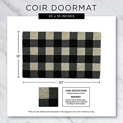 DII Natural Coir Doormat, Decorative Hello Mat, 17x29, Hello Sunshine, Blue