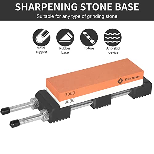 Kota Japan Universal Sharpening Whetstone and Bench Stone Sharpener Holder with Adjustable No-Slip Base