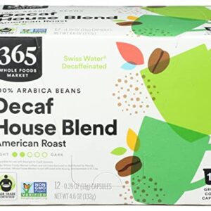 365 by Whole Foods Market, Coffee Decaf House Blend Amer Roast Pods 12 Count, 4.6 Ounce