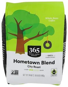 365 by whole foods market, coffee hometown blend whole bean, 24 ounce