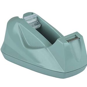 Acrimet Premium Desktop Tape Dispenser, Plastic, Non-Skid Base (Heavy Duty) (Solid Green Color)