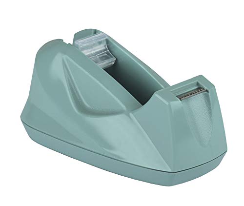 Acrimet Premium Desktop Tape Dispenser, Plastic, Non-Skid Base (Heavy Duty) (Solid Green Color)