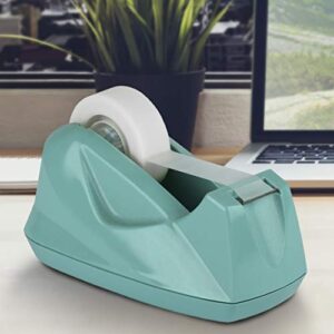 Acrimet Premium Desktop Tape Dispenser, Plastic, Non-Skid Base (Heavy Duty) (Solid Green Color)