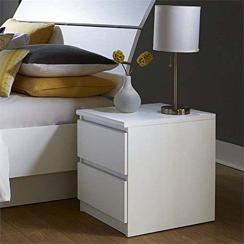 Tvilum Scottsdale 2 Drawer Nightstand, 15.91 in x 19.69 in x 19.49 in (D x W x H), White Woodgrain