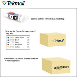 Tekmall Compatible Ink Cartridges Replacement for PGI-270XL CLI-271XL Work with PIXMA TS5020, TS6020, MG6821,MG5720, MG5721,MG5722,MG6820,MG6822 Printers--6 Packs(No Grey)