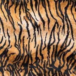 velboa wave print tiger fabric, 60 inch, by the yard (gold)