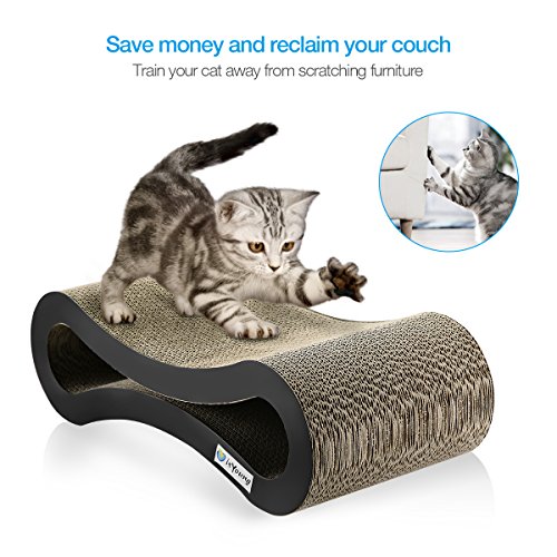 isYoung Cat Scratcher Lounge Corrugated Cat Scratcher Cardboard Protector for Furniture Couch Floor Eco-Friendly Toy - Keep Cats Fun Healthy