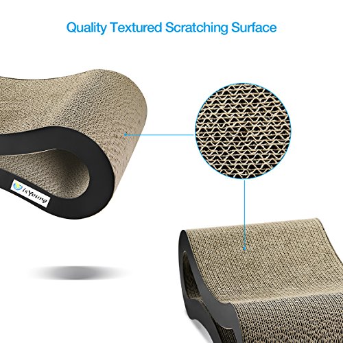 isYoung Cat Scratcher Lounge Corrugated Cat Scratcher Cardboard Protector for Furniture Couch Floor Eco-Friendly Toy - Keep Cats Fun Healthy