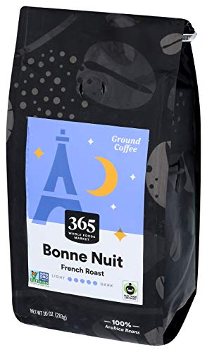 365 by Whole Foods Market, Coffee French Roast Bonne Nuit Ground, 10 Ounce