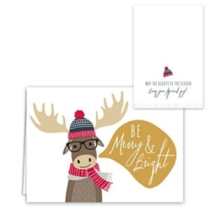 Woodland Animals Holiday Card Pack / 36 Cards And Envelopes Set / 6 Cards Of Each Winter Design/Cheerful Verses Inside/Christmas Greeting Card Set