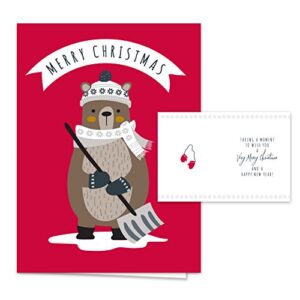 Woodland Animals Holiday Card Pack / 36 Cards And Envelopes Set / 6 Cards Of Each Winter Design/Cheerful Verses Inside/Christmas Greeting Card Set