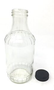 16 oz bbq glass bottle with black plastic lid 12-pack by packaging for you