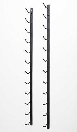 VintageView WS81 8-Foot 24 Bottle Metal Wall Mounted Wine Rack in Satin Black (1 Row Deep)