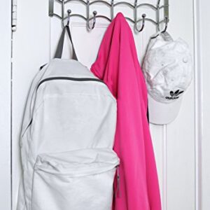 Galashield Over The Door Hook Pink Acrylic Hooks and Stainless Steel Organizer Door Hanger Towel Rack (10 Hooks)