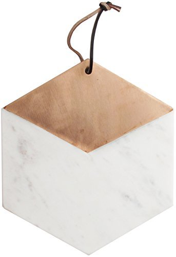 American Atelier Modern Hexagon Shaped Marble Cutting Board | Marble Cutting Boards for Kitchen | Marble Charcuterie Board | Marble Cheese Board | Marble Slab for Cheese, Charcuterie, Bread, & More