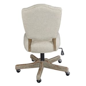 Linon Kelsey White Office Chair - Color:Natural Natural