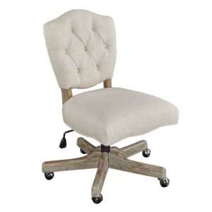 Linon Kelsey White Office Chair - Color:Natural Natural