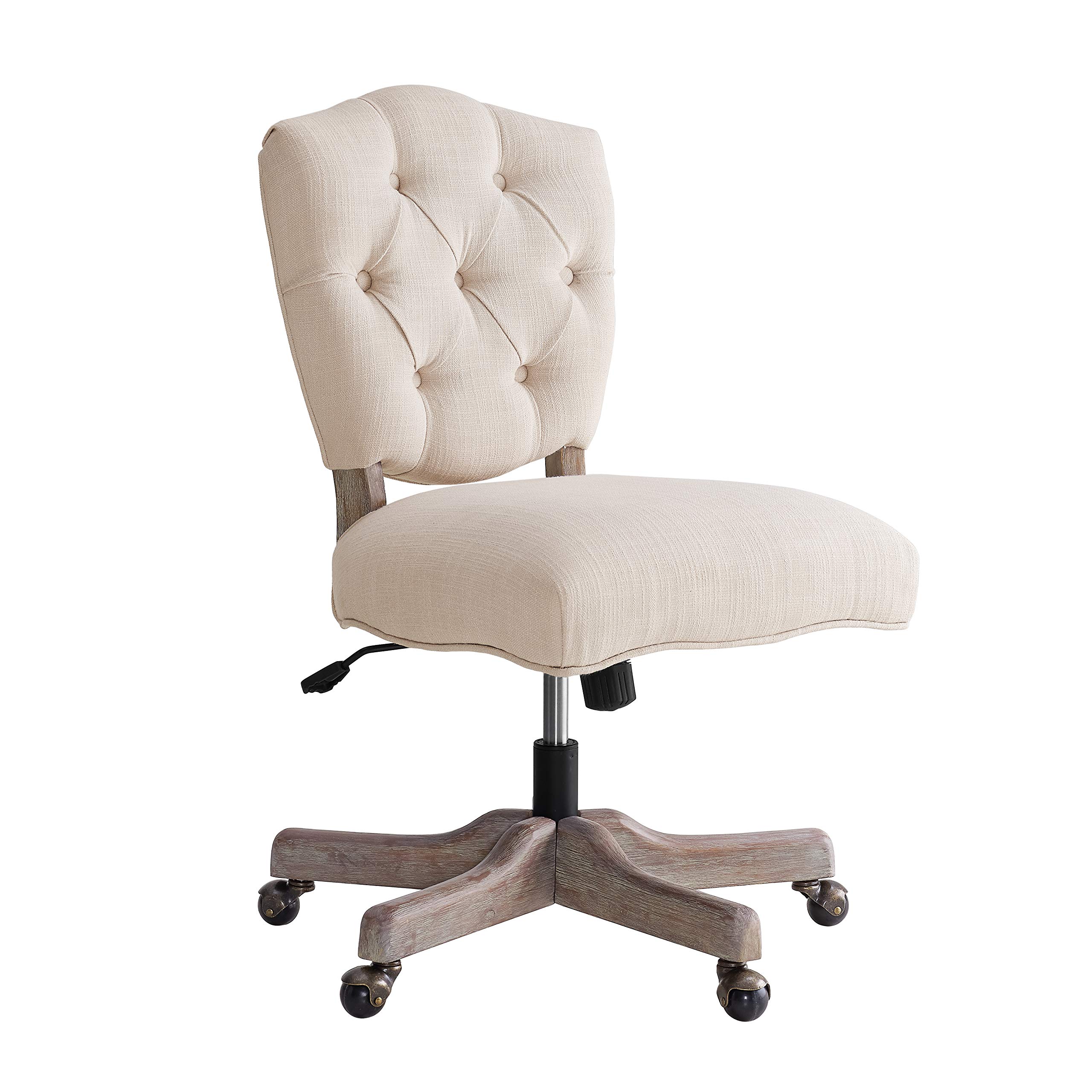 Linon Kelsey White Office Chair - Color:Natural Natural