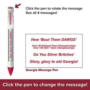 Greeting Pen University of Georgia Bulldogs Rotating Message Pens - 4 Pack (8004) Officially Licensed Collegiate Product