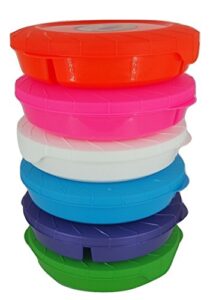set of 6 microwave food storage container, 3 compartment divided, bright colors bpa free